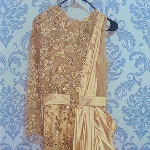 Gold maxi evening dress-Size S